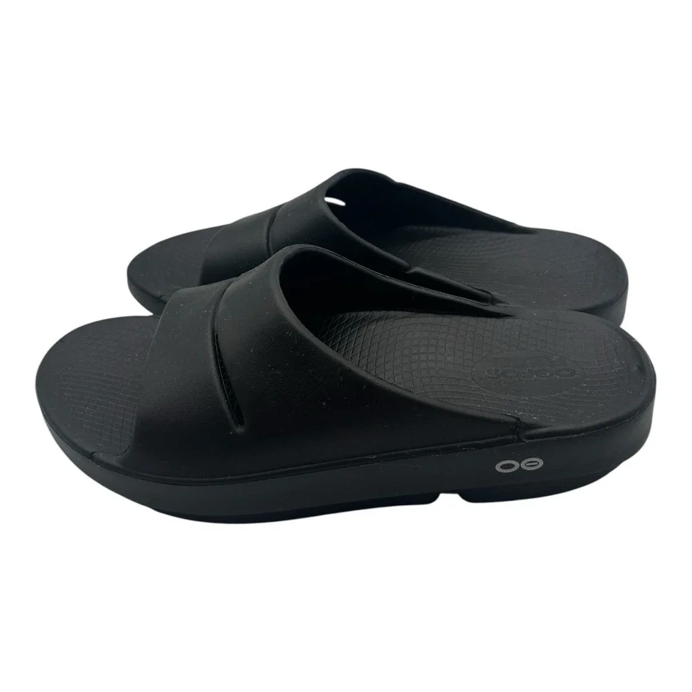 OOFOS Ooahh Slide Sandal‎ Men's Black Recovery Comfort EU 40 / M 7 W 9